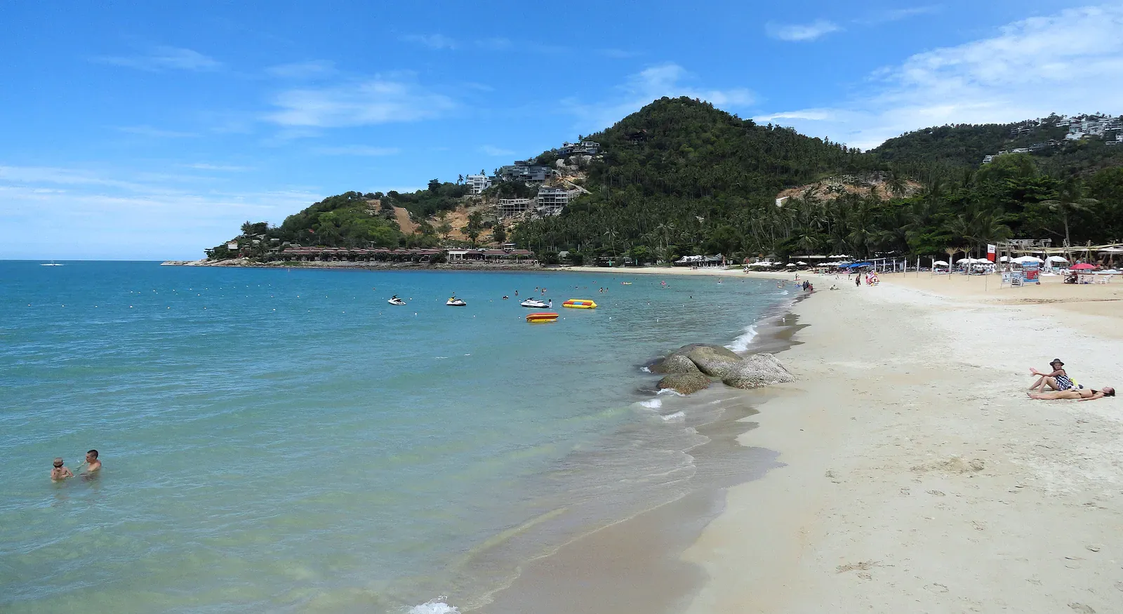 Chaweng Noi beach on Koh Samui with the headland behind