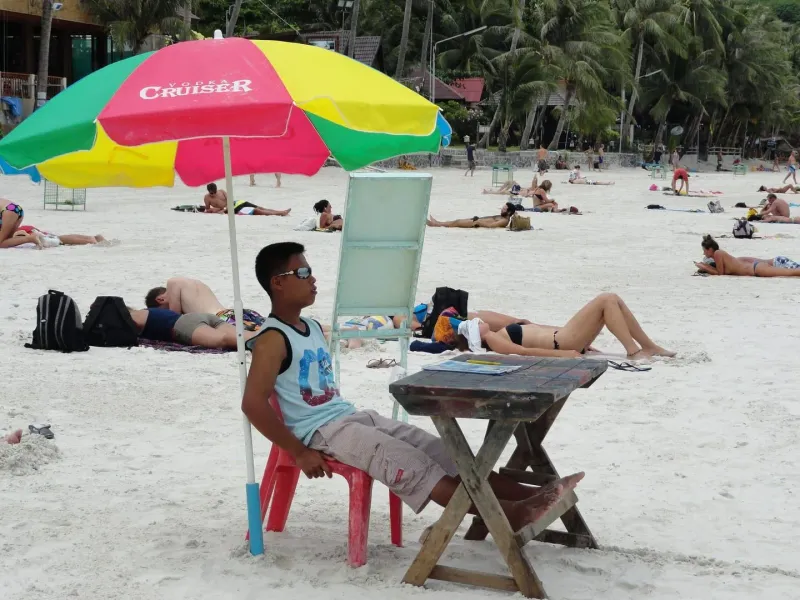 Haad Rin beach on Koh Phangan, where the island's Full Moon Party happens