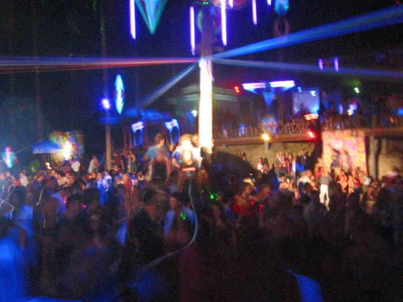 Crowd at a Half Moon party on Koh Phangan