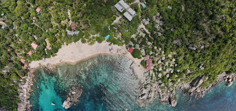 Koh Nang Yuan's sand bar from above