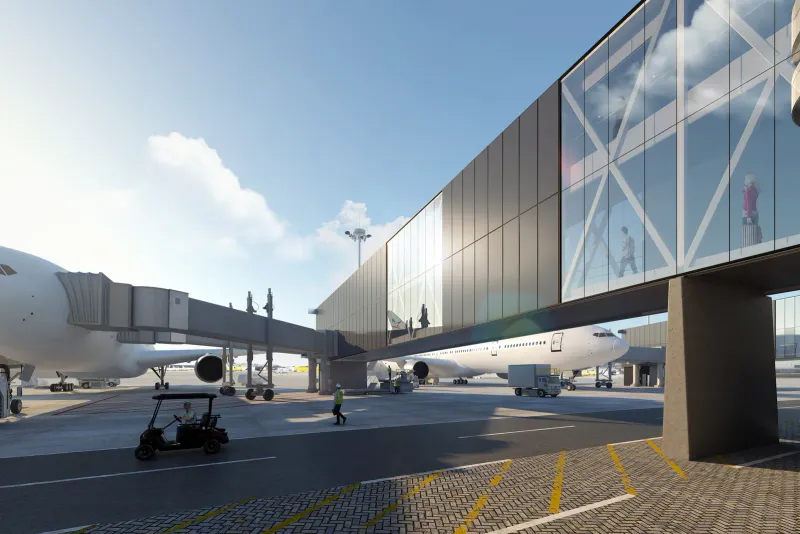 Perth Airport Terminal 1 international gates after an upgrade, where flights to Singapore and Bangkok depart