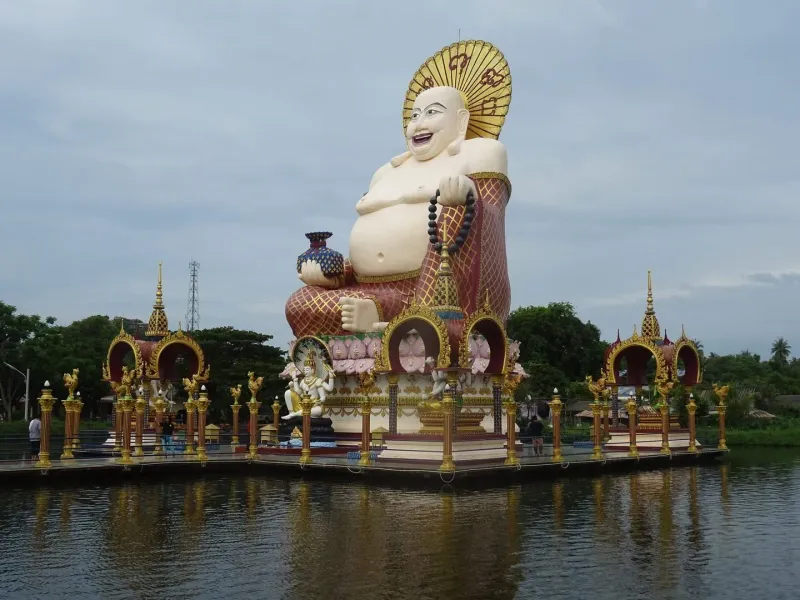 Statue of Budai at Wat Plai Laem in the north of Ko Samui