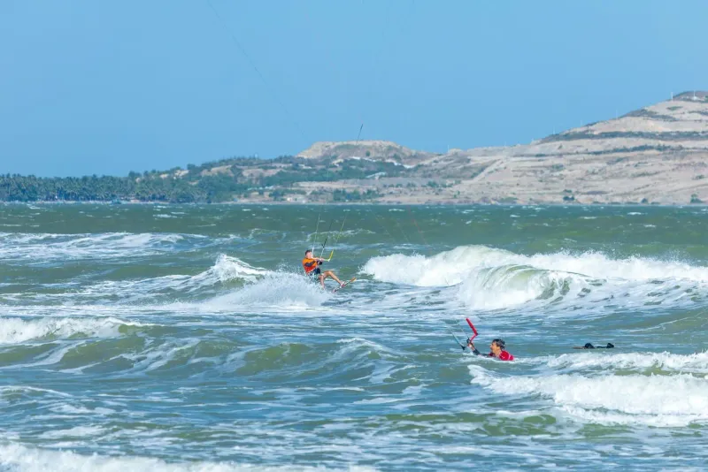 Na Khai beach on Koh Samui's south coast, part of the same light-wind corridor used for wing foil sessions