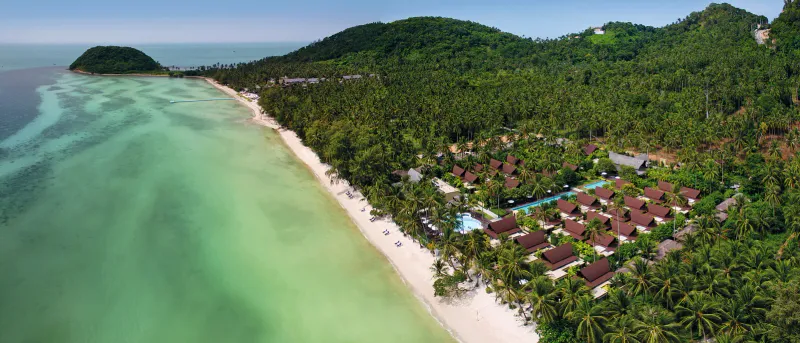Laem Yai beach and its bay from the air