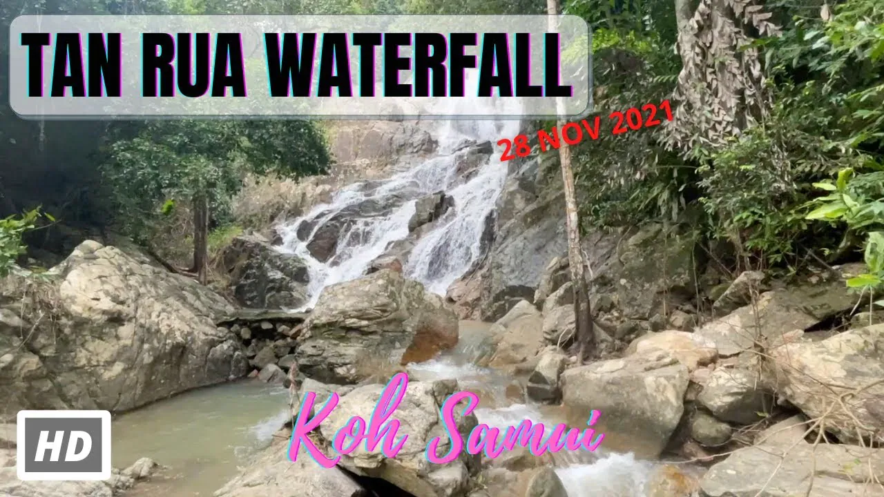 Water cascading over rocks at Tan Rua Waterfall