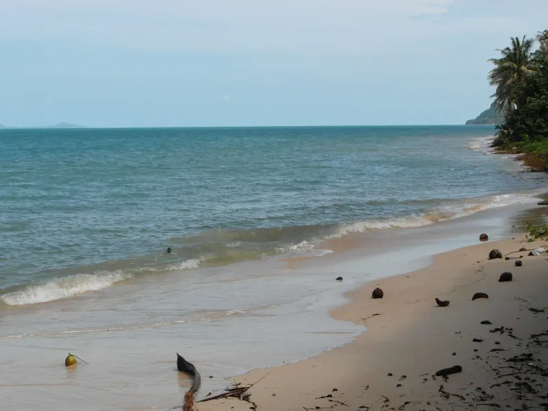 An undeveloped stretch of Koh Samui's northwest coastline, facing the open water Laem Yai Viewpoint looks toward