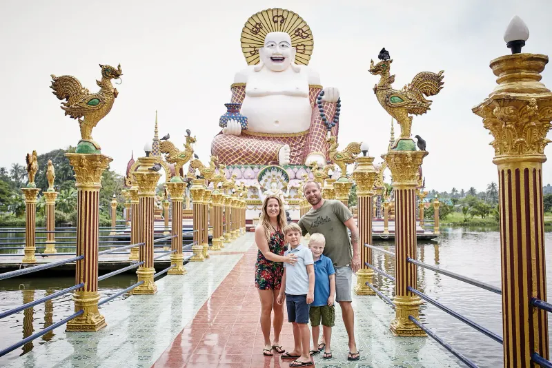 Traditional wooden hall at Wat Pradoem, Koh Samui's oldest temple